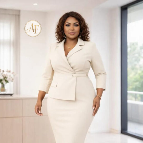 EXECUTIVE ELEGANCE MIDI SUIT DRESS