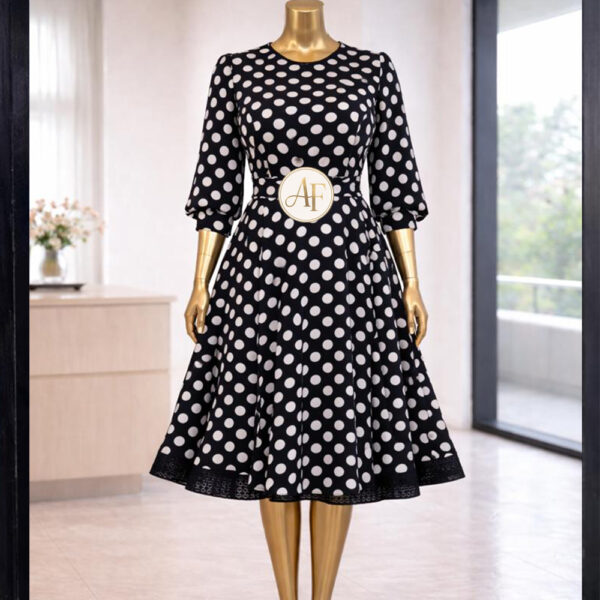 Classic black and white polka